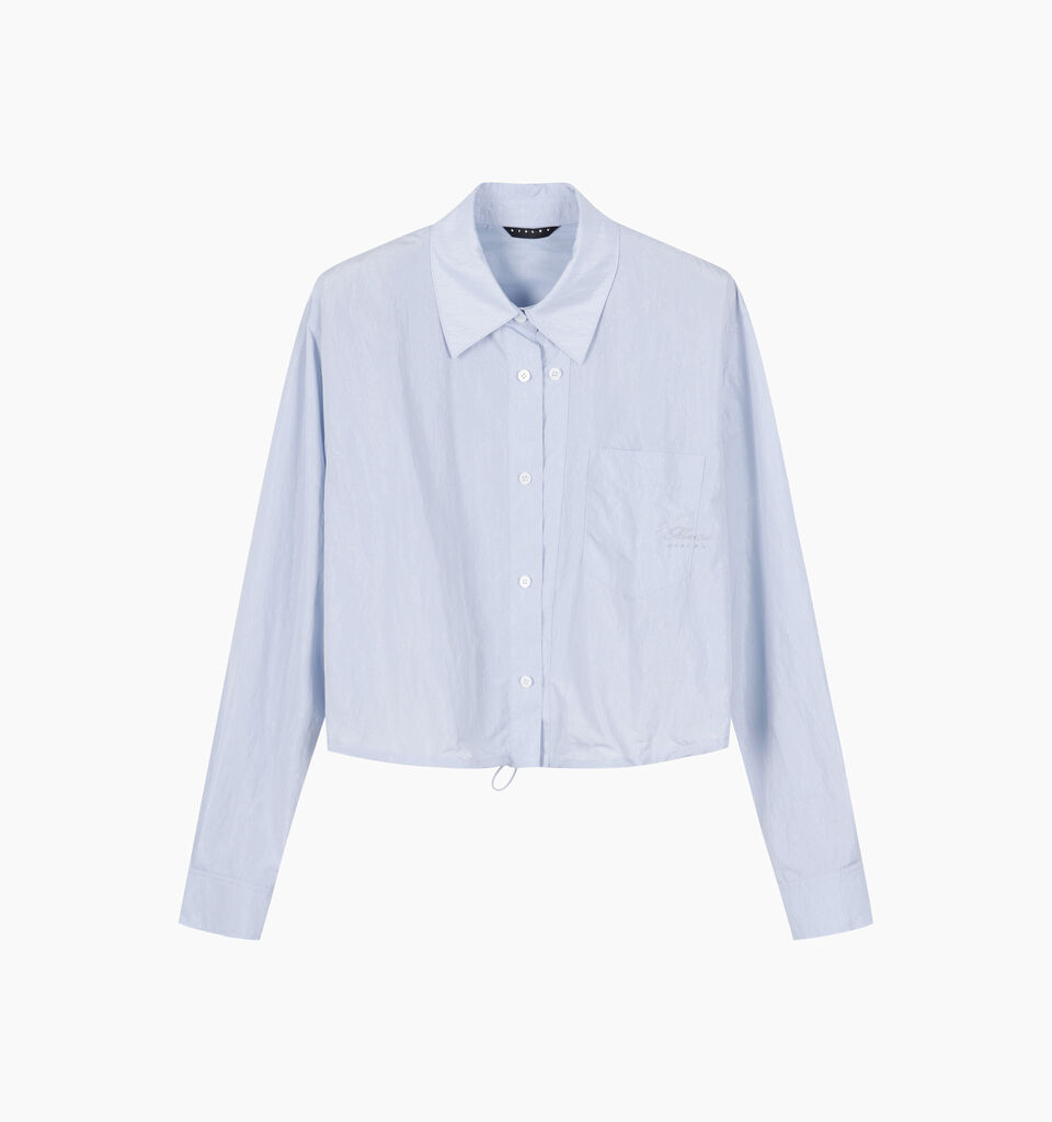 Camicia cropped azzurra con coulisse - sisley k camicie - Azzurro | Sisley K image number 2